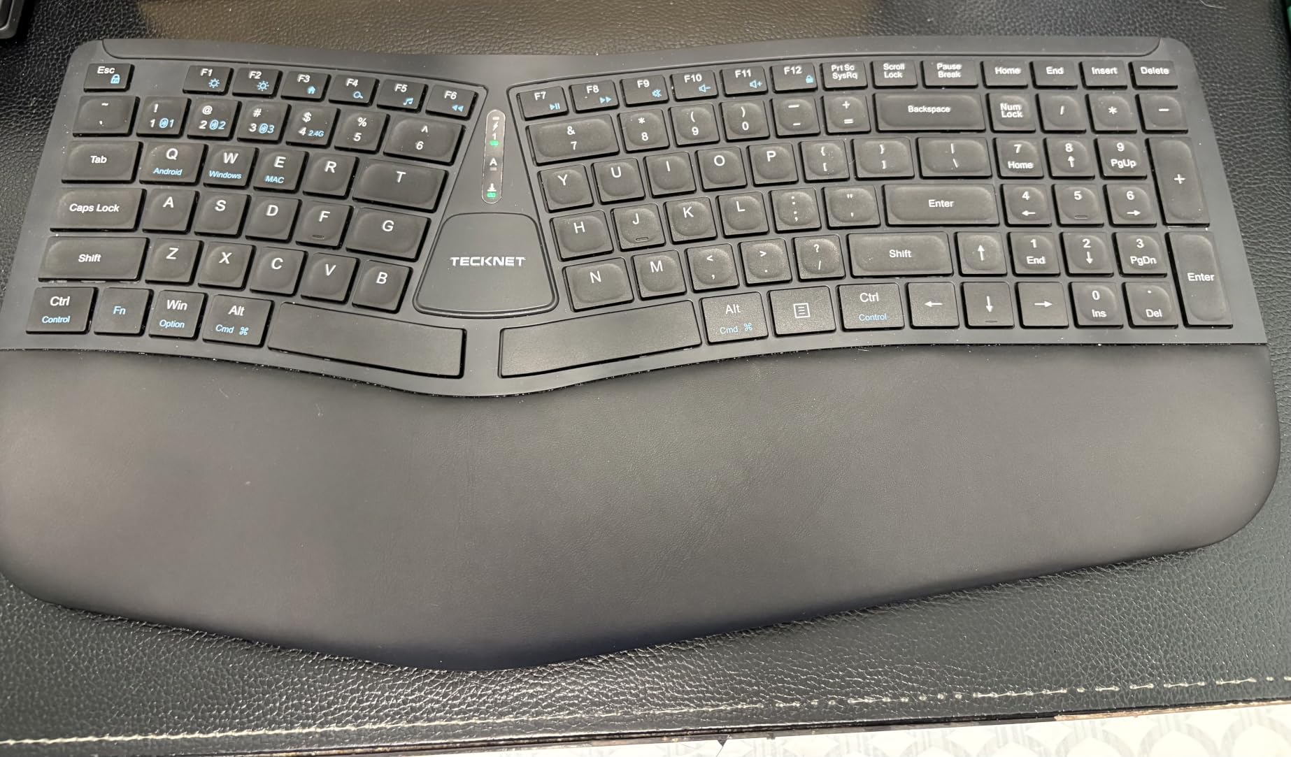 TECKNET Wireless Ergonomic Keyboard Rechargeable, 2.4G+Bluetooth Ergo Cordless USB Computer Keyboard, Wrist Rest, Natural Typing, Stain-Resistant Fabric, Compatible For Windows Computer Desktop Laptop customer photo 1