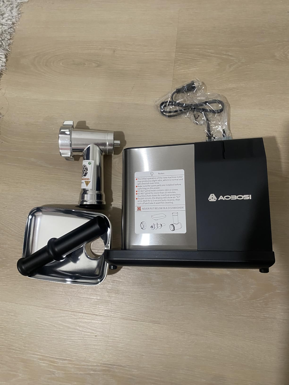 AAOBOSI Electric Meat Grinder w/ 3 Speed Touch Screen Control, 3000W Max customer photo 1