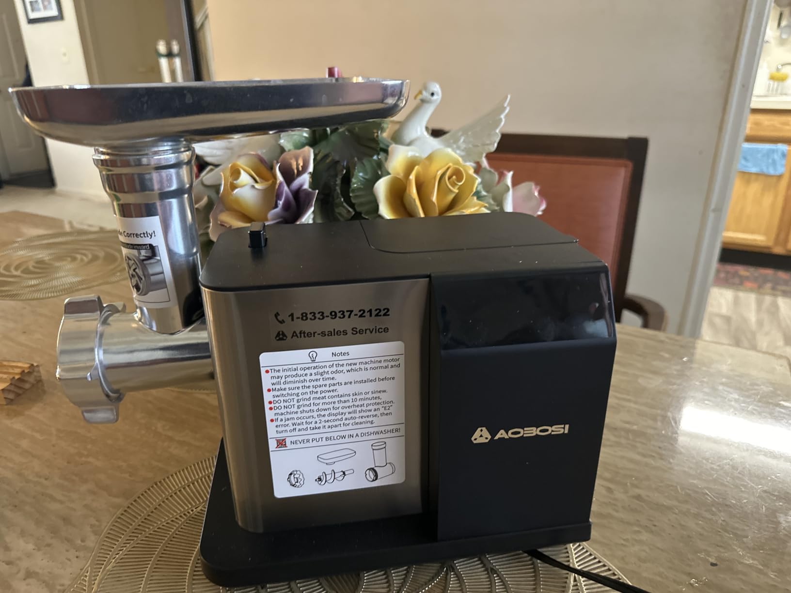 AAOBOSI Electric Meat Grinder w/ 3 Speed Touch Screen Control, 3000W Max customer photo 2