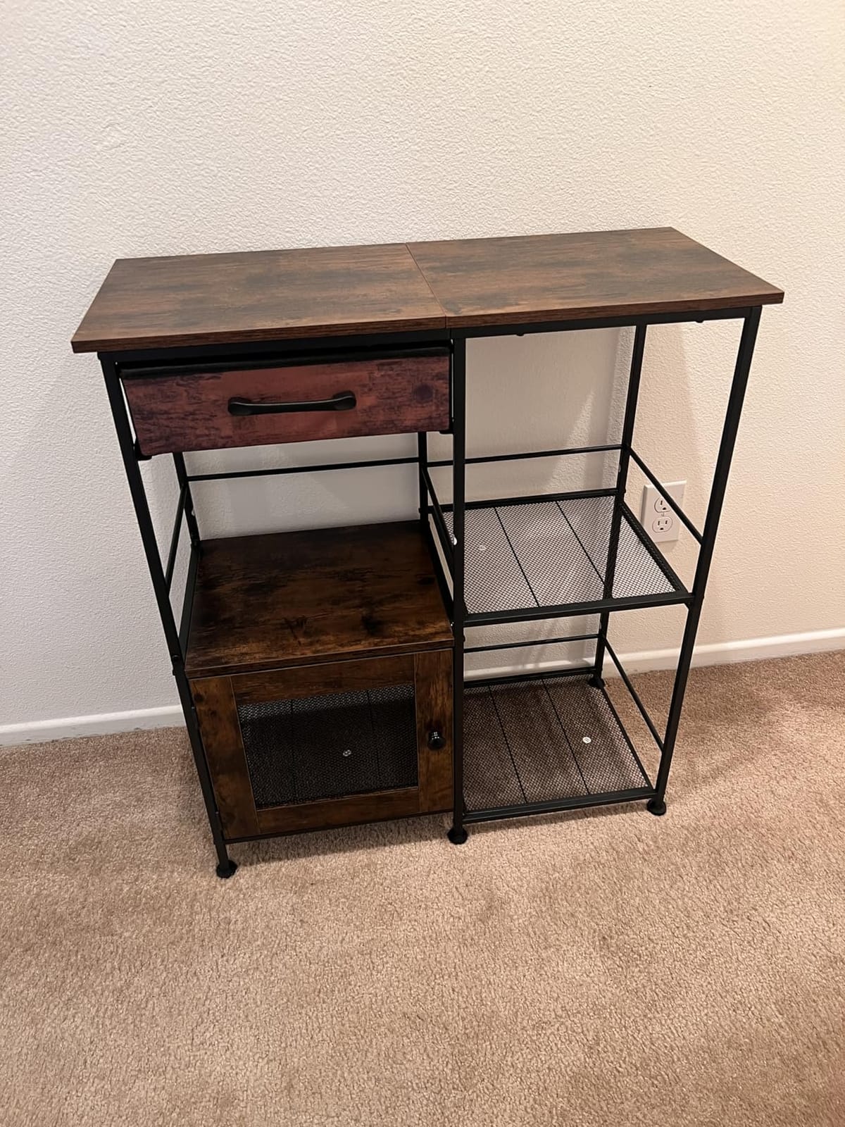 SWTYMIKI Coffee Bar Cabinet for Home - Farmhouse Coffee Stand Station Multi-Purpose Buffet Sideboard Cabinet with Drawers - Kitchen Bar Table for Living Room, Corner, Small Space, Espresso customer photo 2