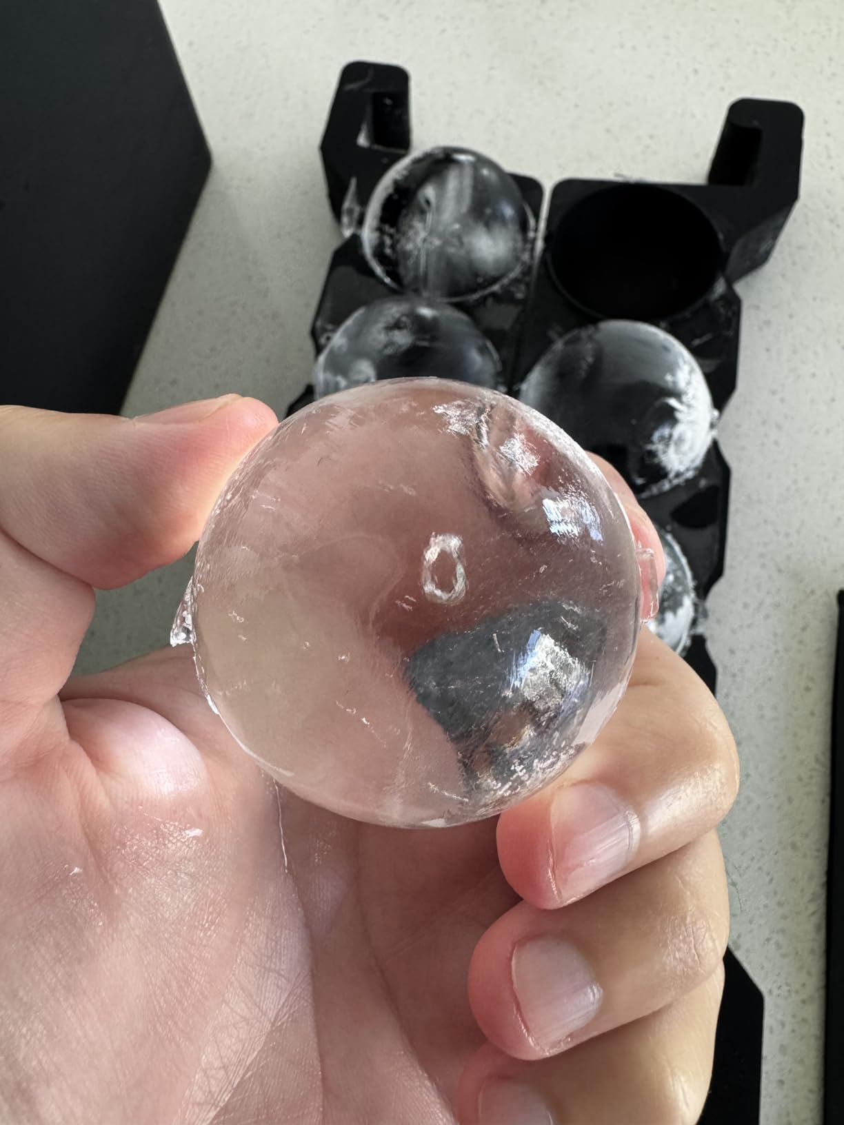 Clear Ice Ball Maker - Round Ice Cube Mold, 8 Spheres, 2-Inch by CUBARO customer photo 2