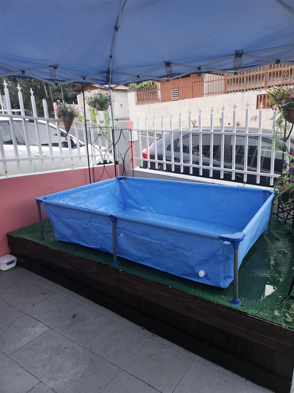 DIMAR GARDEN Above Ground Swimming Pool for Adults, Outdoor Rectangular Steel Frame Swimming Pool for Backyard Lawn Family, 7.5ft x 5.2ft x 16.5in customer photo 2