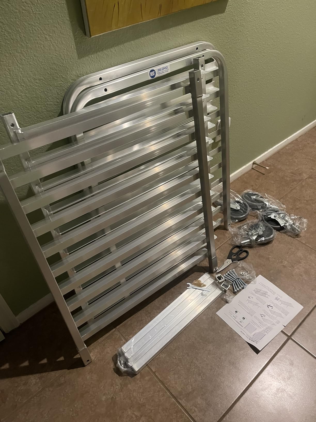 BIEAMA 10-Tier Sheet Pan Rack, NSF Aluminum Bun Pan Rack customer photo 2