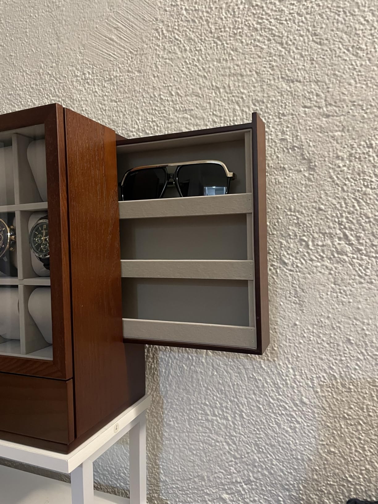 SONGMICS Vertical Rotating Watch Box, Glass Window, 12 Slots customer photo 1