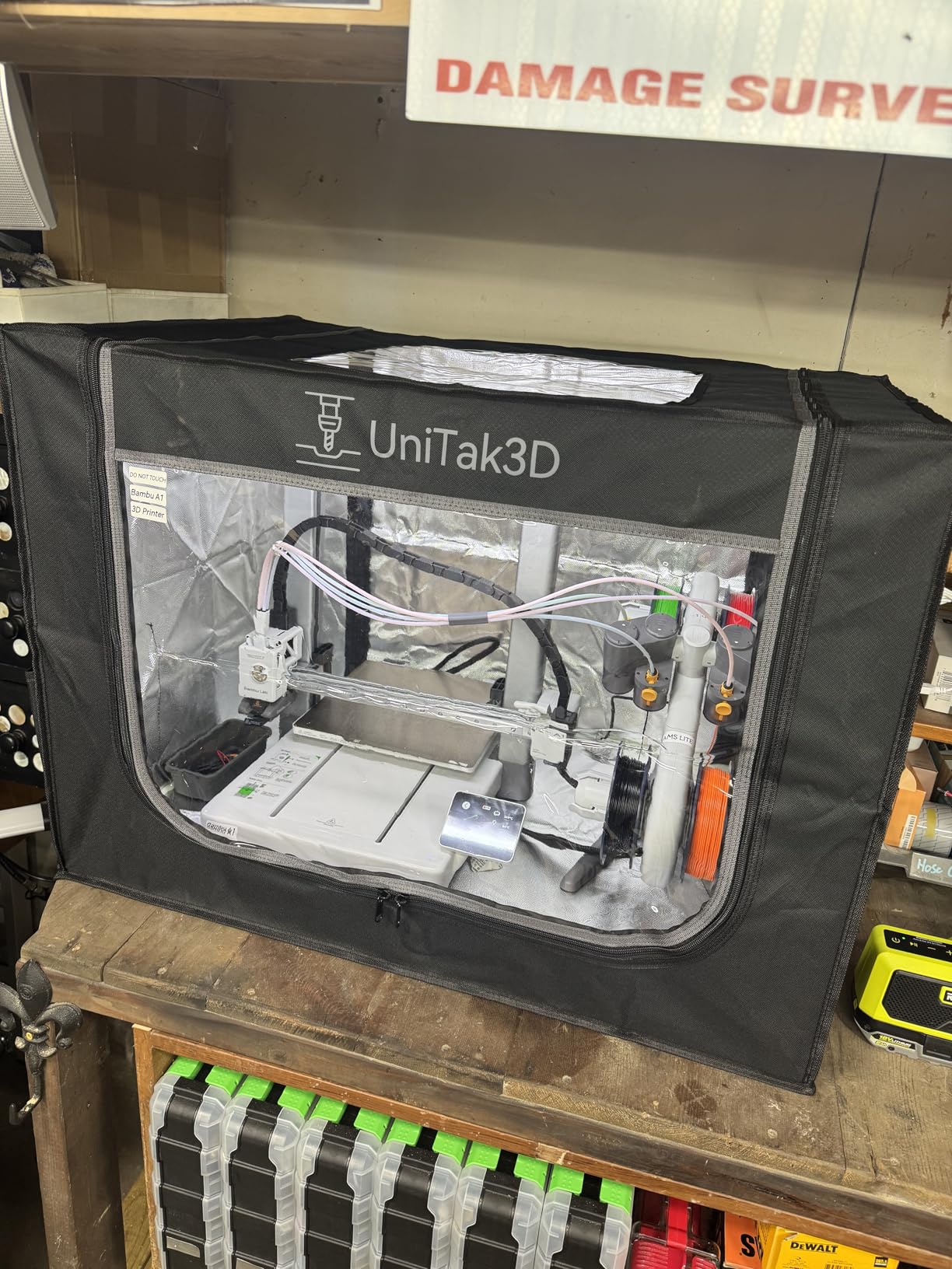 3D Printer Enclosure with Ventilation for Bambu Lab A1 Combo, Large Size Fireproof & Dustproof Enclosure, Noise Reduction, Constant Temperature 3D Printer Cover with LED Lighting System 32.5x23x23inch customer photo 2