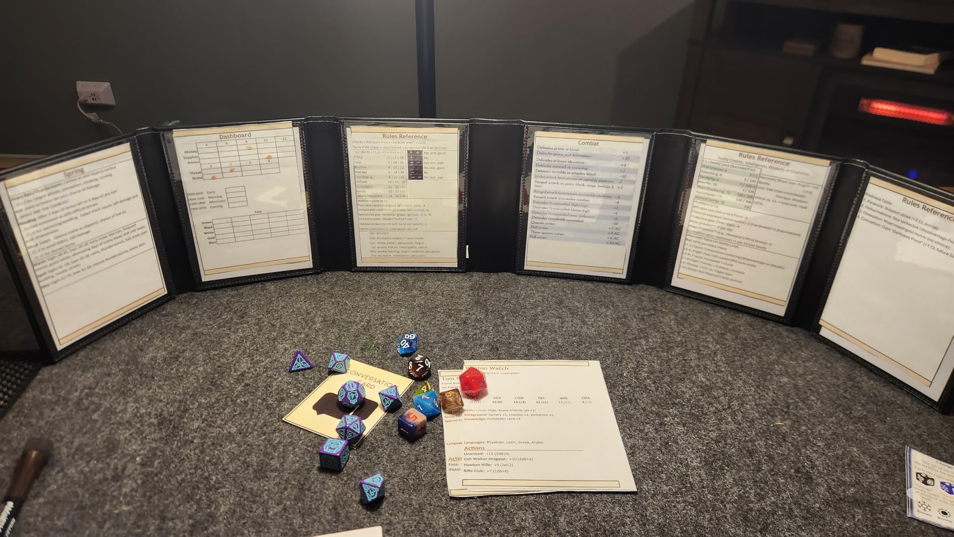 CASEMATIX Miniature DM Screen - 6-Panel Faux Leather Mini Game Master Screen for TTRPGs customer photo 2