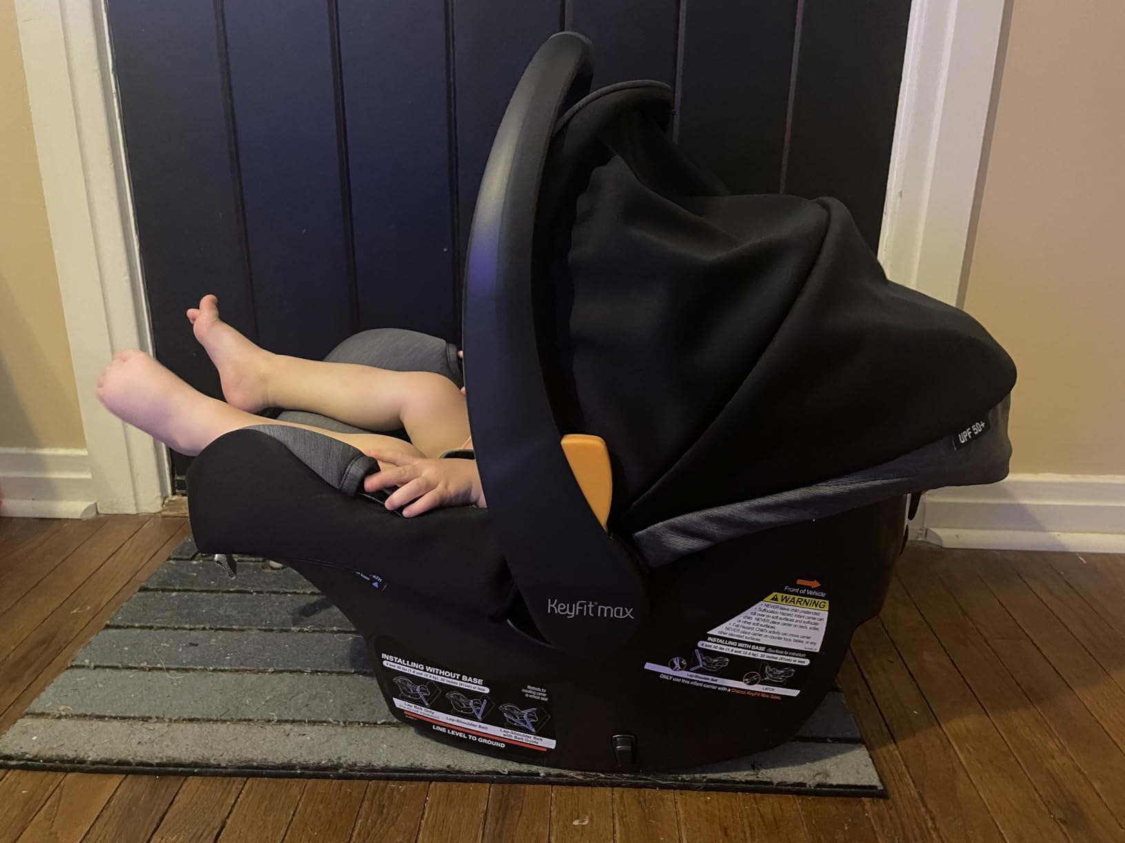 Chicco KeyFit Max ClearTex Infant Car Seat and Base, Rear-Facing, 4-30 lbs, Lupine/Purple, flame retardant-free ClearTex, GREENGUARD Gold, stroller-compatible infant car seat, baby travel item customer photo 1