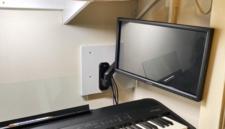 monTEK Single Monitor Wall Mount, Full Motion Spring Arm for 17-32