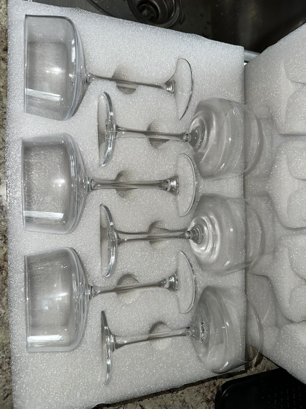 KMIGRUAN Martini Glasses Set of 6, 9oz Coupe Glasses, Hand Blown Crystal Cocktail Glasses for Espresso Martini, Manhattan,Home Bar,Gift Set customer photo 2