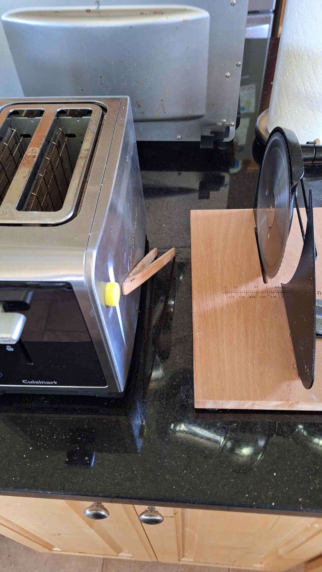 vanerepok Manual Bread Slicer for Sourdough Adjustable Thickness Stainless Steel Blade Solid Wood Base customer photo 1