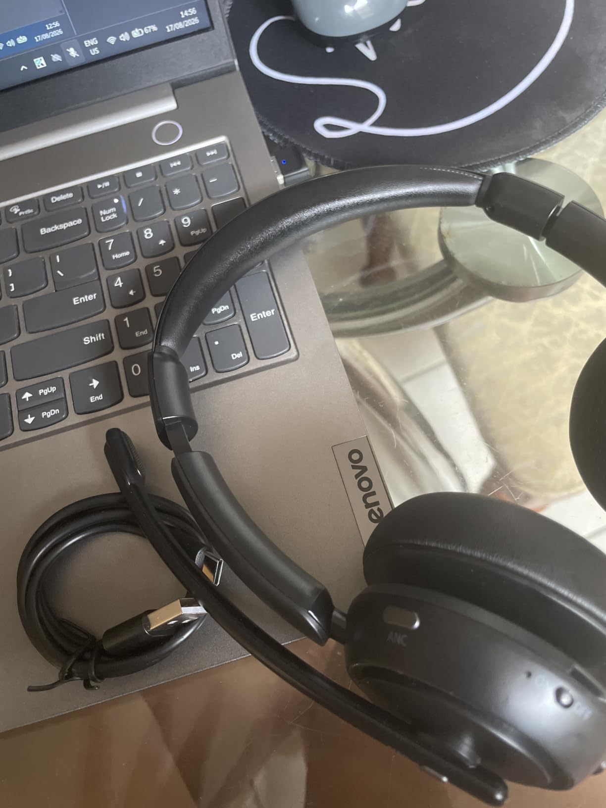 Upgrade ANC & ENC Wireless Headset with Mic for Work(Flip-to-Mute & Dongle) customer photo 2