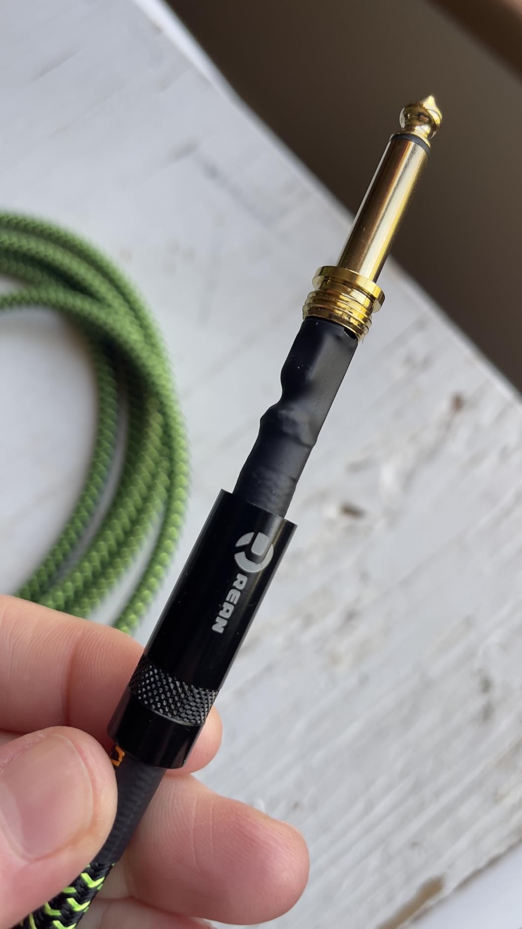AA AUDIO ACCESSORY Pro Series Guitar Cable 10 ft, Gold-Plated Neutrik REAN Connector, 18 AWG 99.99% OFC, Nylon Braided Straight to Right Angle 1/4 Inch Instrument Cable for Fender Ernie Ball Mogami customer photo 1