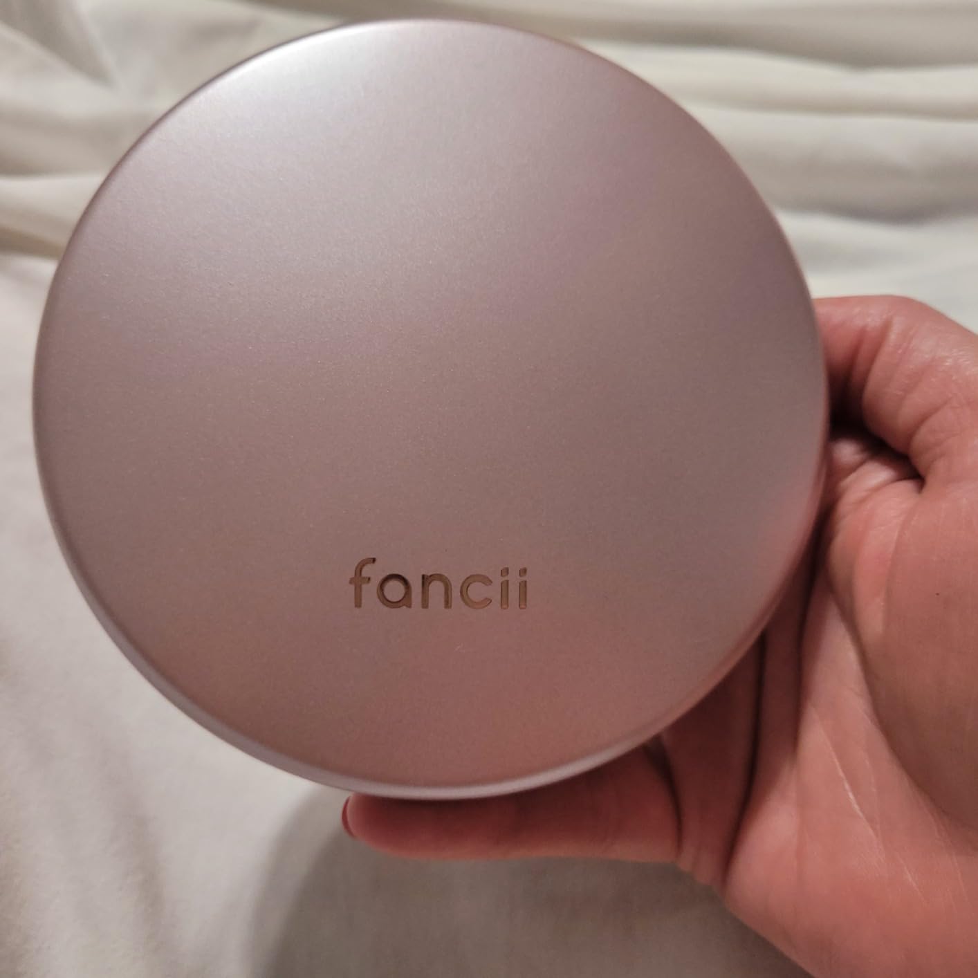Fancii Taylor LED Lighted Travel Makeup Mirror, Rechargeable, 10x /1x Magnifying, Tru-Glow Lighting System, XL Large 5” Wide | Compact Mirror for Purses (Marble Rose) customer photo 1