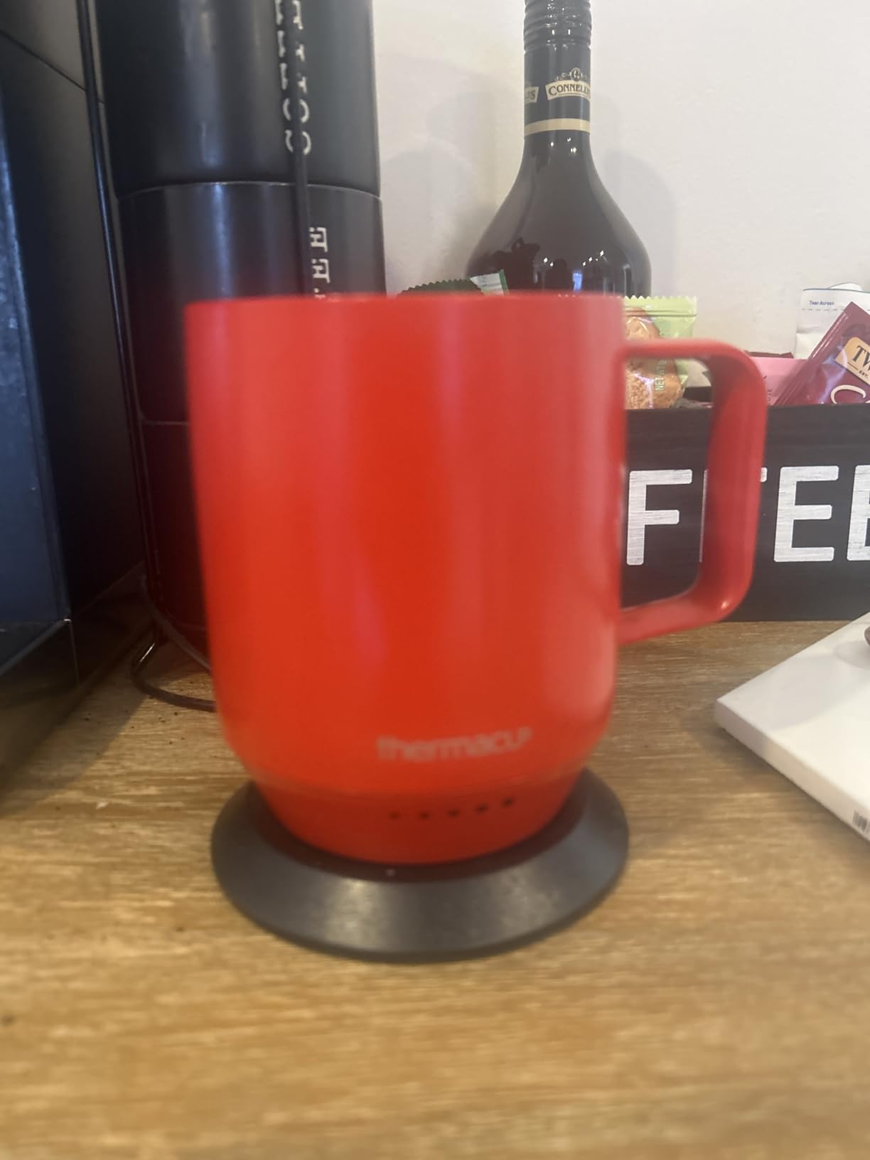 THERMACUP Premium Self Heating Coffee Mug, Temperature Controlled Heated Cup, Long Battery Life, Portable Electric Mug Warmer, Stainless Steel, Gift for Coffee Lovers, Home & Office (Black) customer photo 2