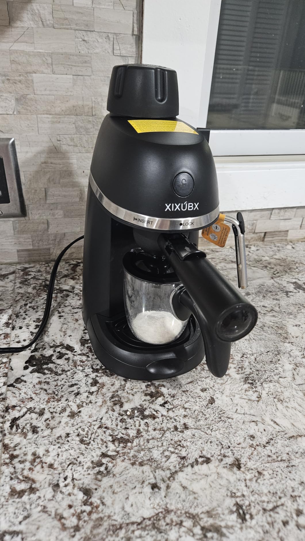 XIXUBX Compact Espresso & Cappuccino Machine, 3.5 Bar with Steam Wand customer photo 1