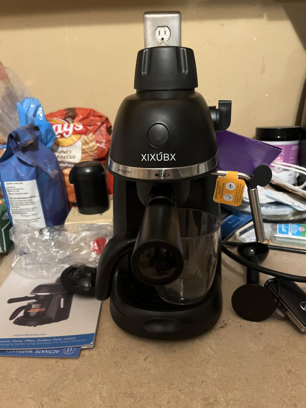 XIXUBX Compact Espresso & Cappuccino Machine, 3.5 Bar with Steam Wand customer photo 2