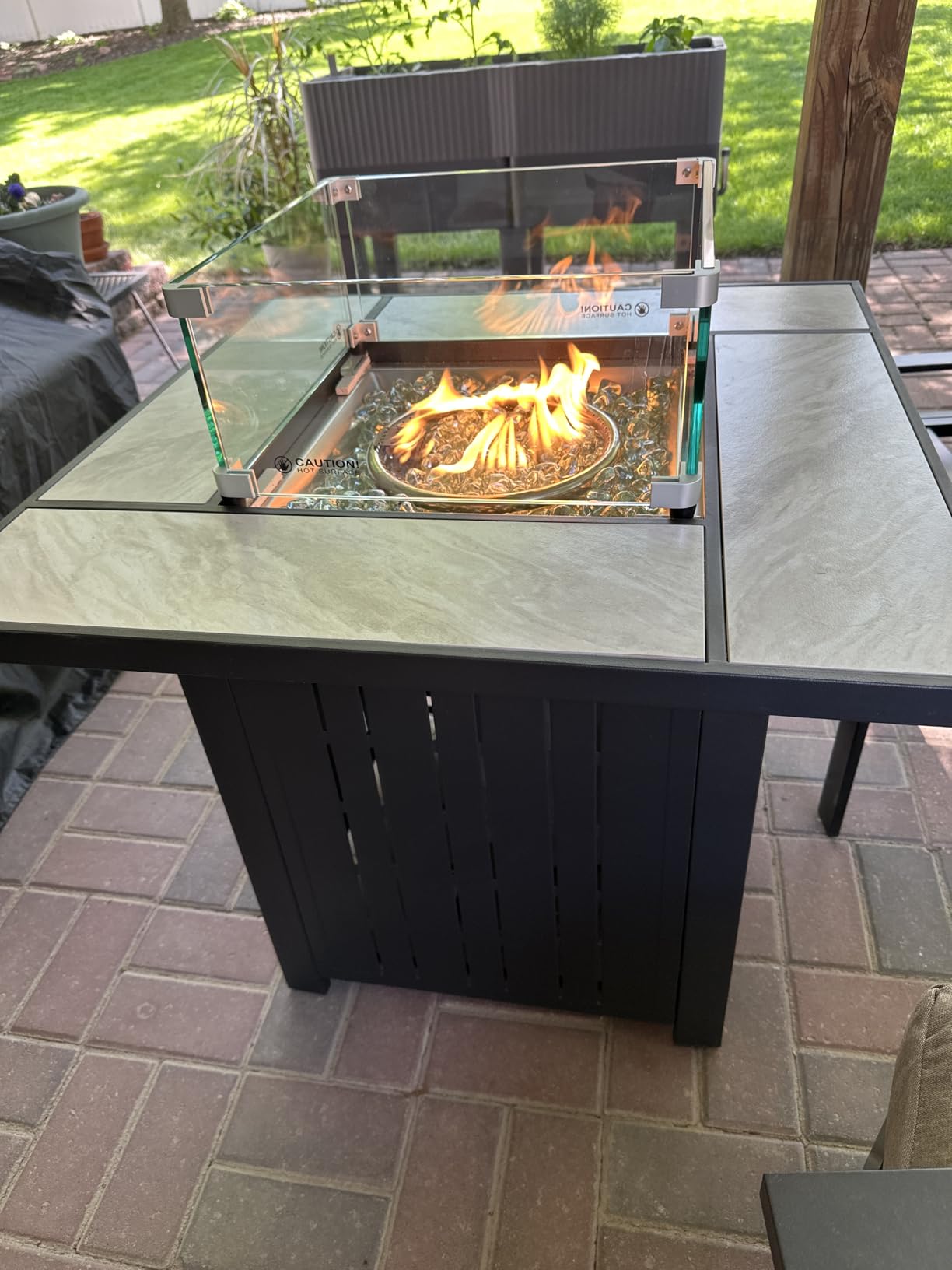 OutVue 47 Inch Propane Fire Pit Table with Real Ceramic Tabletop customer photo 2