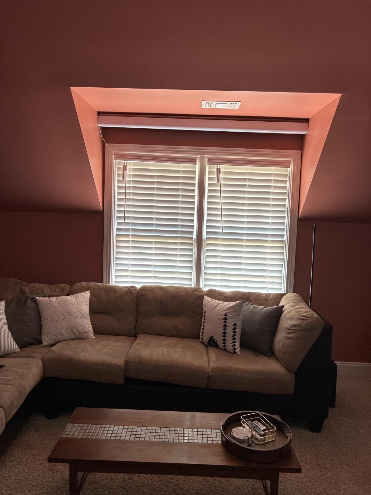 Persilux Smart Motorized Blinds with Remote, No Drill Automatic Roller Shades for Indoor Windows, Blackout Linen Fabric, Electric Blinds for Windows, Weave Blend Coal C162BO-8, Custom Size customer photo 1