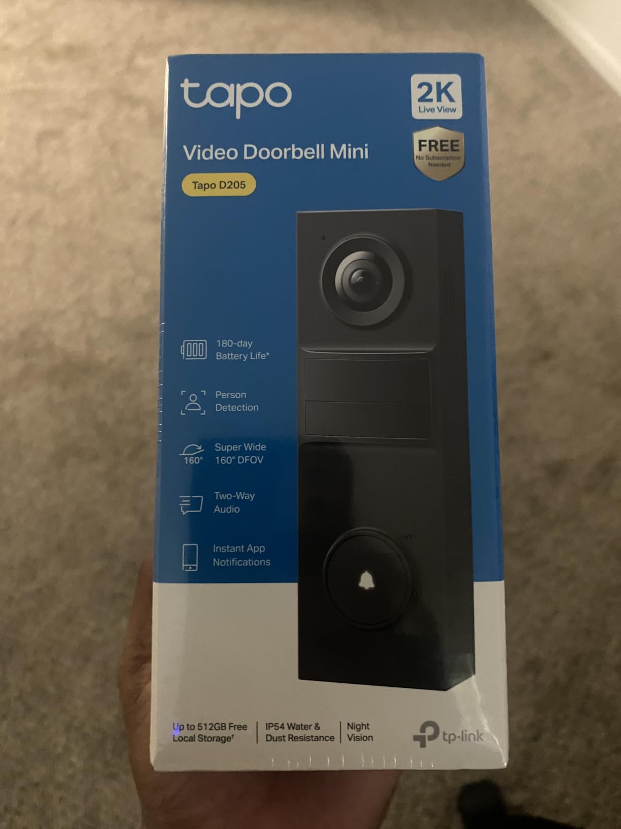 Tapo 2K Wireless Smart Video Doorbell, D205, 160° Ultra-Wide View | Person Detection, 2-Way Talk, Ring Call, Night Vision, Subscription-Free Local Storage or Optional Cloud customer photo 2