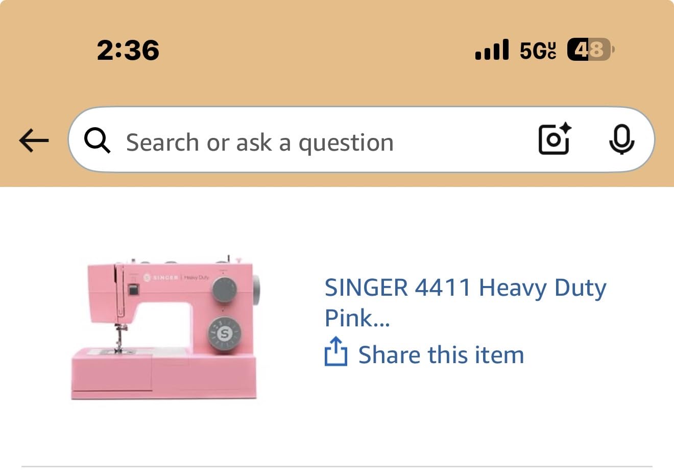 SINGER® 4411 (Pink) High Speed Heavy Duty Sewing Machine with Accessories customer photo 1