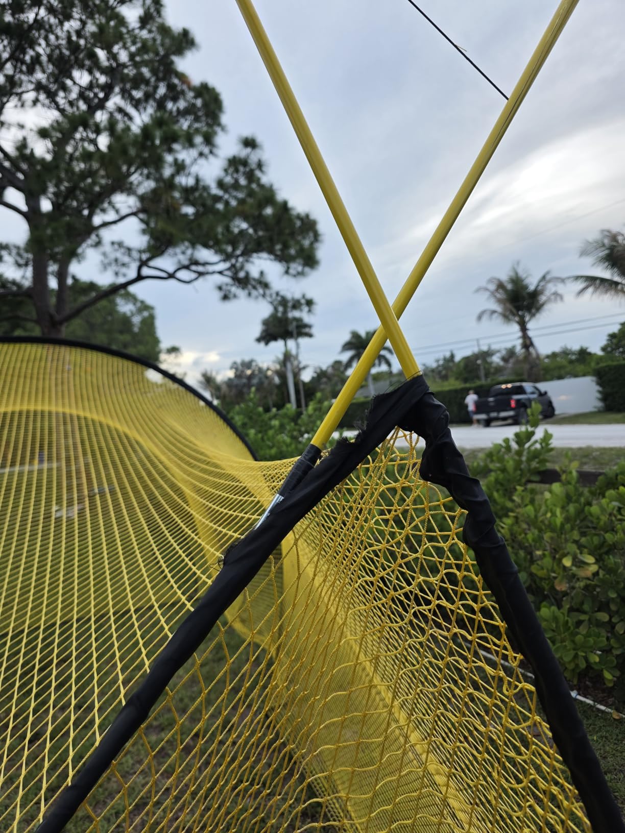 Upgraded 22ft x 12ft x 8ft Baseball & Softball Batting Cage Net with Pitching Machine Hole, 5ply 1.25'' Anti-Tear Netting, 13.4MM Fibreglass Poles, Portable Carry Bag customer photo 1