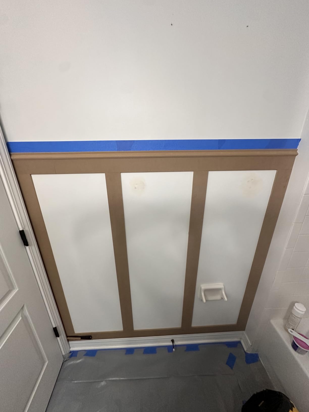 Art3d MDF Premade Paintable Board and Batten Wainscoting Kit, 94.5 x 54 in | Molding Slat with Edge Strip, Lightweight, Paintable, Impact-Resistant, Easy to Install customer photo 2