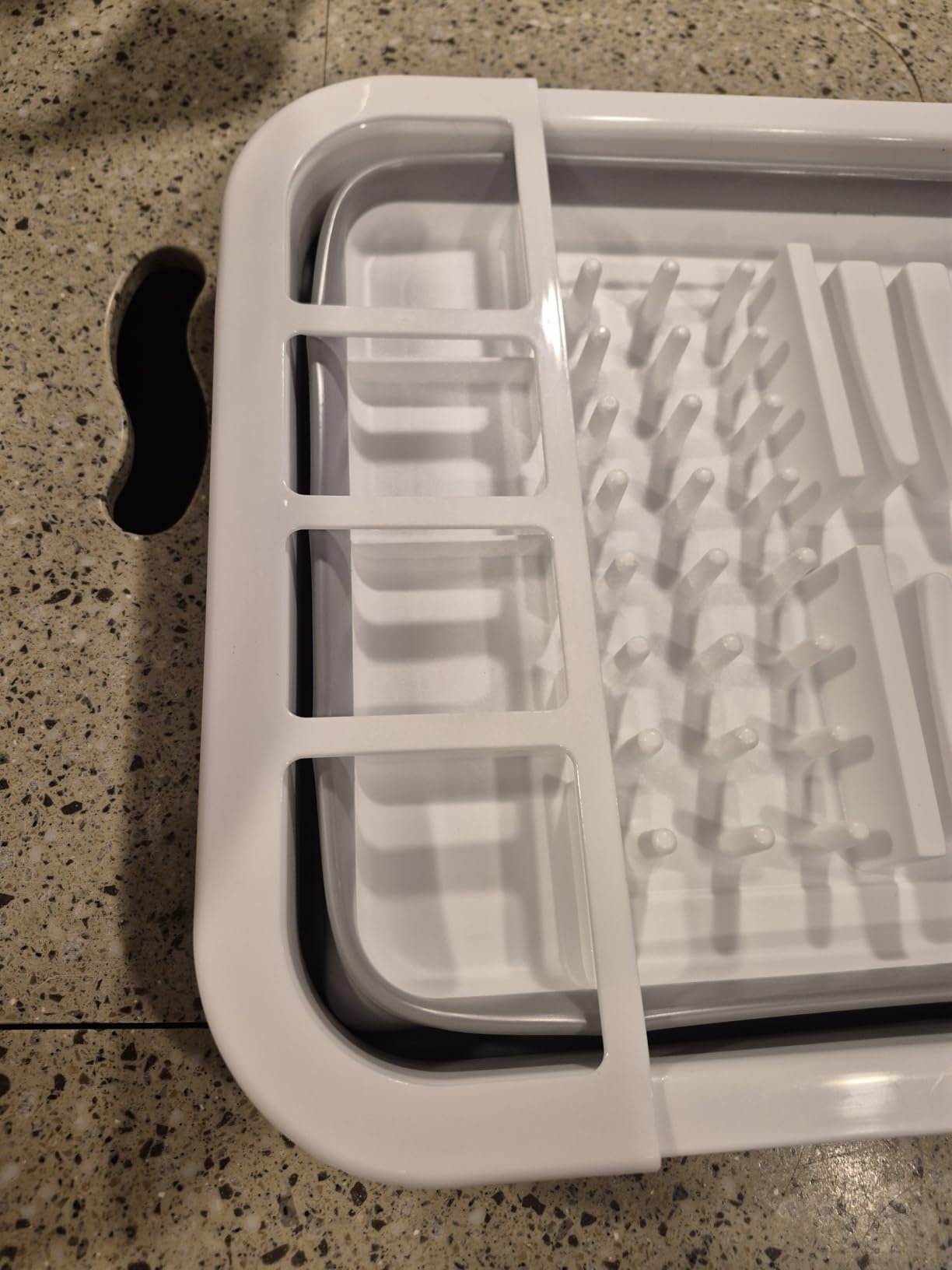 Collapsible Dish Drying Rack, Foldable Dinnerware Drainer Organizer for Storage Kitchen Counter RV Accessories Portable Rack Holders for Dishes Plates and Cups Camping Travelling Space Saver Essential customer photo 2