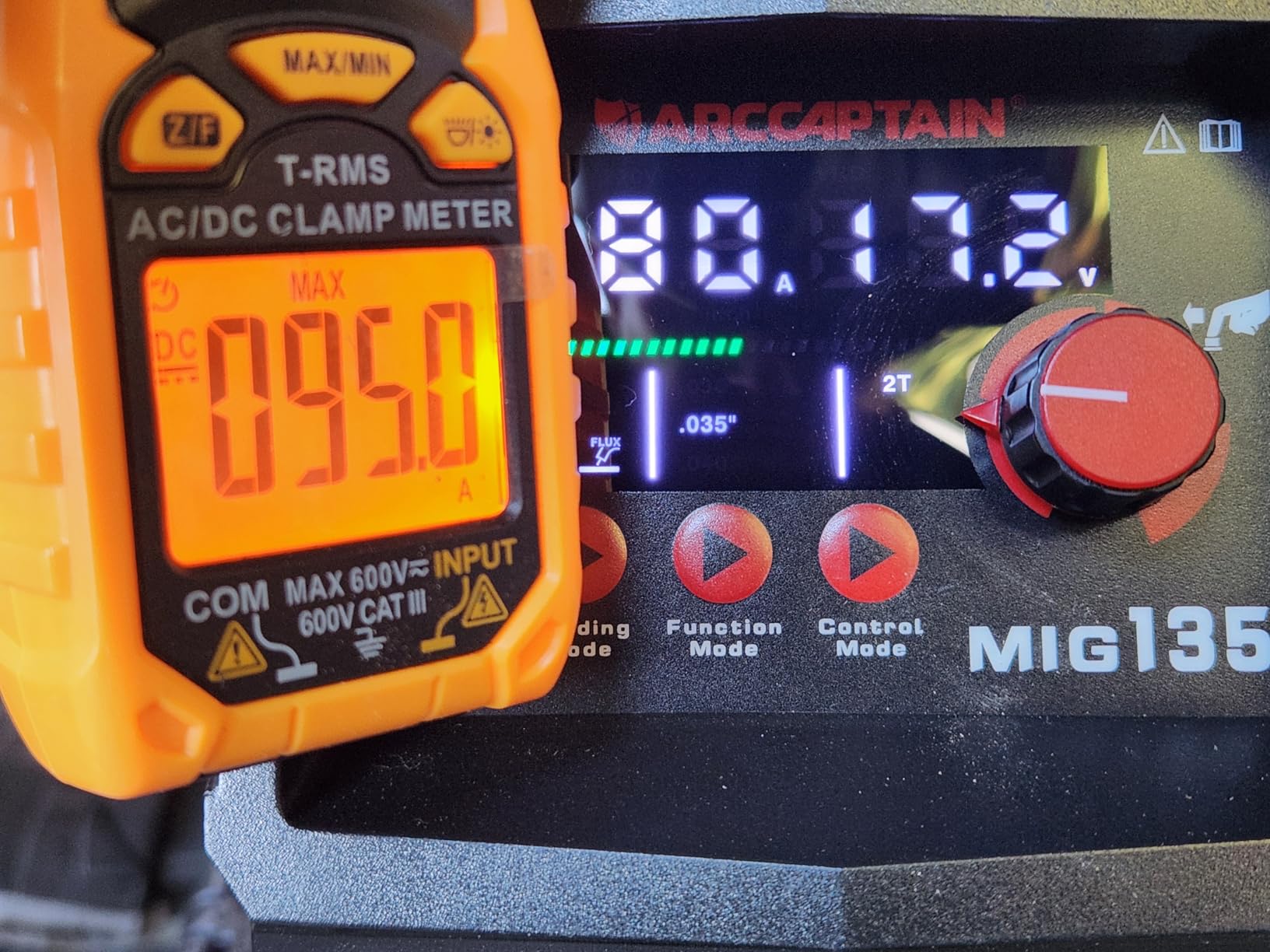 ARCCAPTAIN 135A Flux Core MIG Welder 110V 3-in-1 Gasless MIG Stick Lift TIG, Clear Display, Beginner Friendly, Synergy Control, 2T 4T, Wire Feed Welder, Portable for Home Repair, DIY, Metalworking Tool customer photo 2