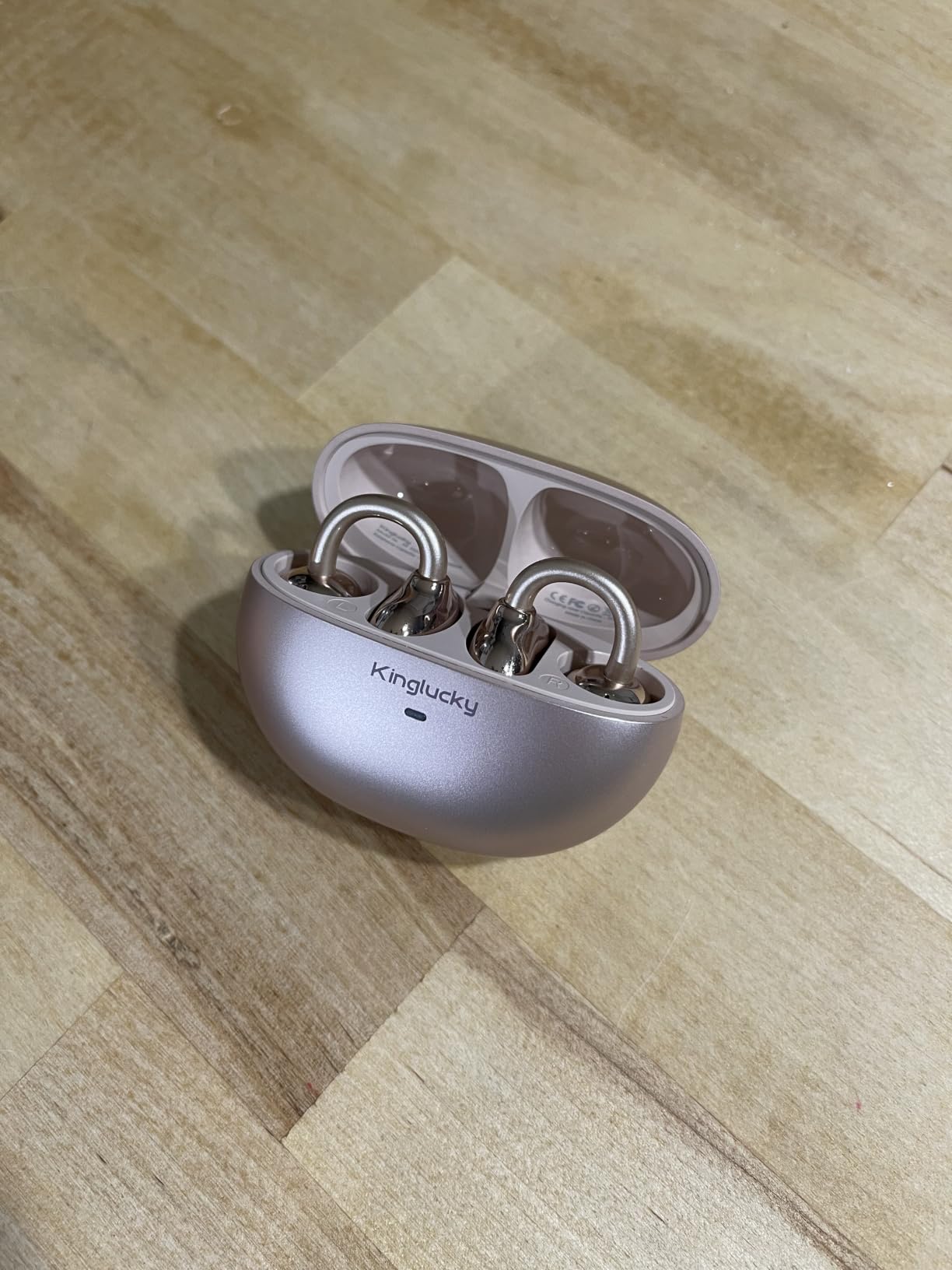 Kinglucky Upgraded Clip-On Earbuds, Open Ear Earbuds Comfortable Secure Fit | Crystal-Clear Sound, 40H Playtime, Wireless Headphones Bluetooth 6.0 for Women, Glasses & Small Ears, Sports, IP56, Rose Gold customer photo 2