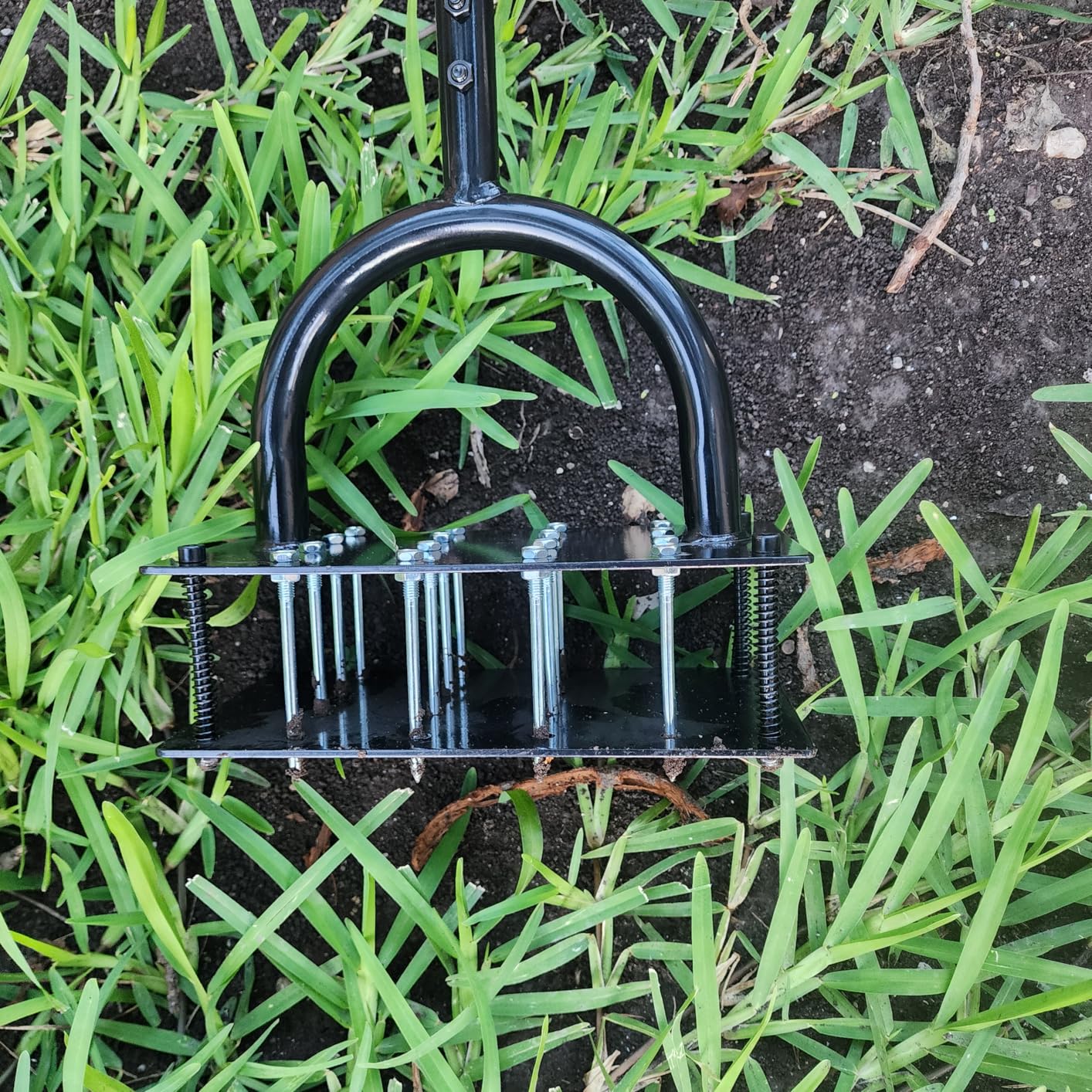Bluesea Lawn Aerator with 16 Iron Spikes & Ergonomic T-Handle, Orange customer photo 1
