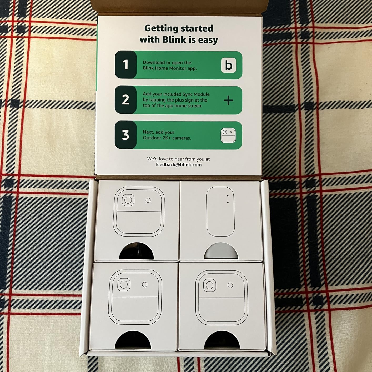 Blink Outdoor 2K+ (newest model) — Wireless smart security camera, 2K video resolution, enhanced audio, two-year battery. Required Sync Module not included — Add-On (White) customer photo 2