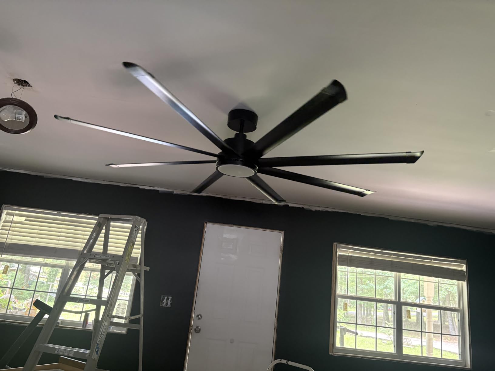 ZMISHIBO 84 Inch Ceiling Fans with Lights, 8 Aluminum Reversible Blades | Industrial-Grade, Quiet DC Motor, 3CCT, Damp Rated, 6 Adjustable Speeds, Remote Control, Living Room, Garage, Shop, Gazebo customer photo 1
