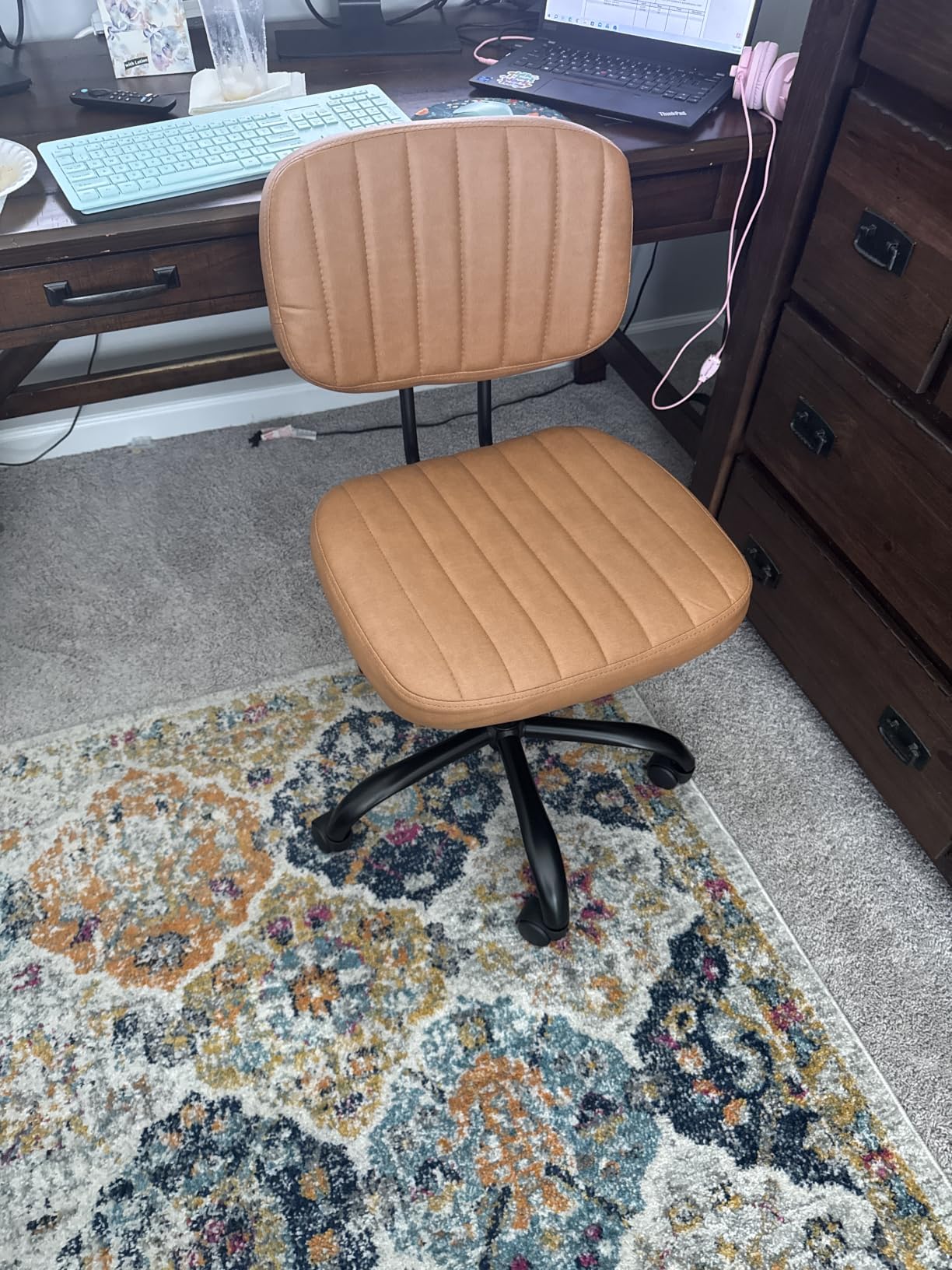 Sweetcrispy Office Desk Chair, Small Home Vanity Chair, Lumbar Support customer photo 1