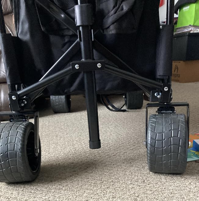 AMNOW 100L Collapsible Wagon Cart with All Terrain Wheels, 350LBS, Black customer photo 2