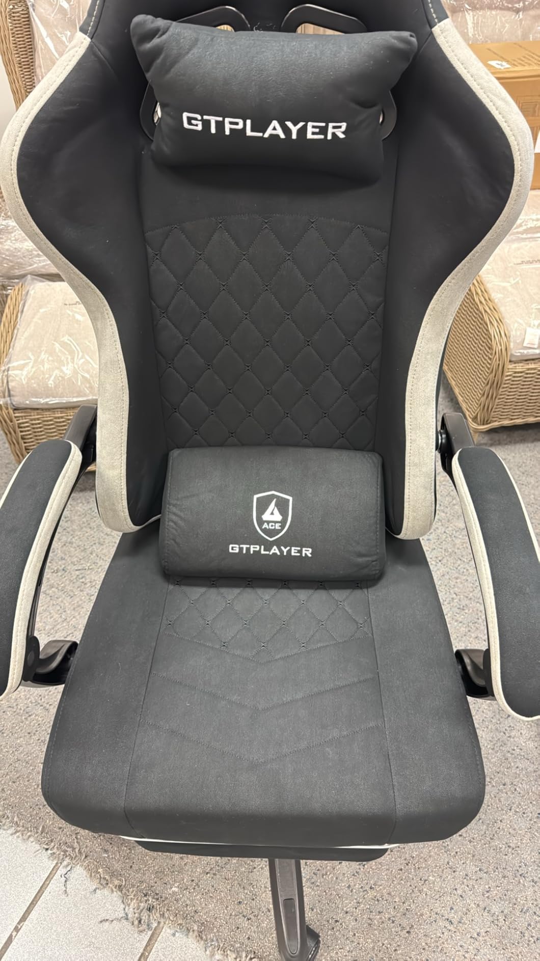 GTPLAYER Gaming Chair, Computer Office Chair with Pocket Spring Cushion, Linkage Armrests and Footrest, High Back Ergonomic Computer Chair with Lumbar Support Task Chair with Footrest(Black) customer photo 1