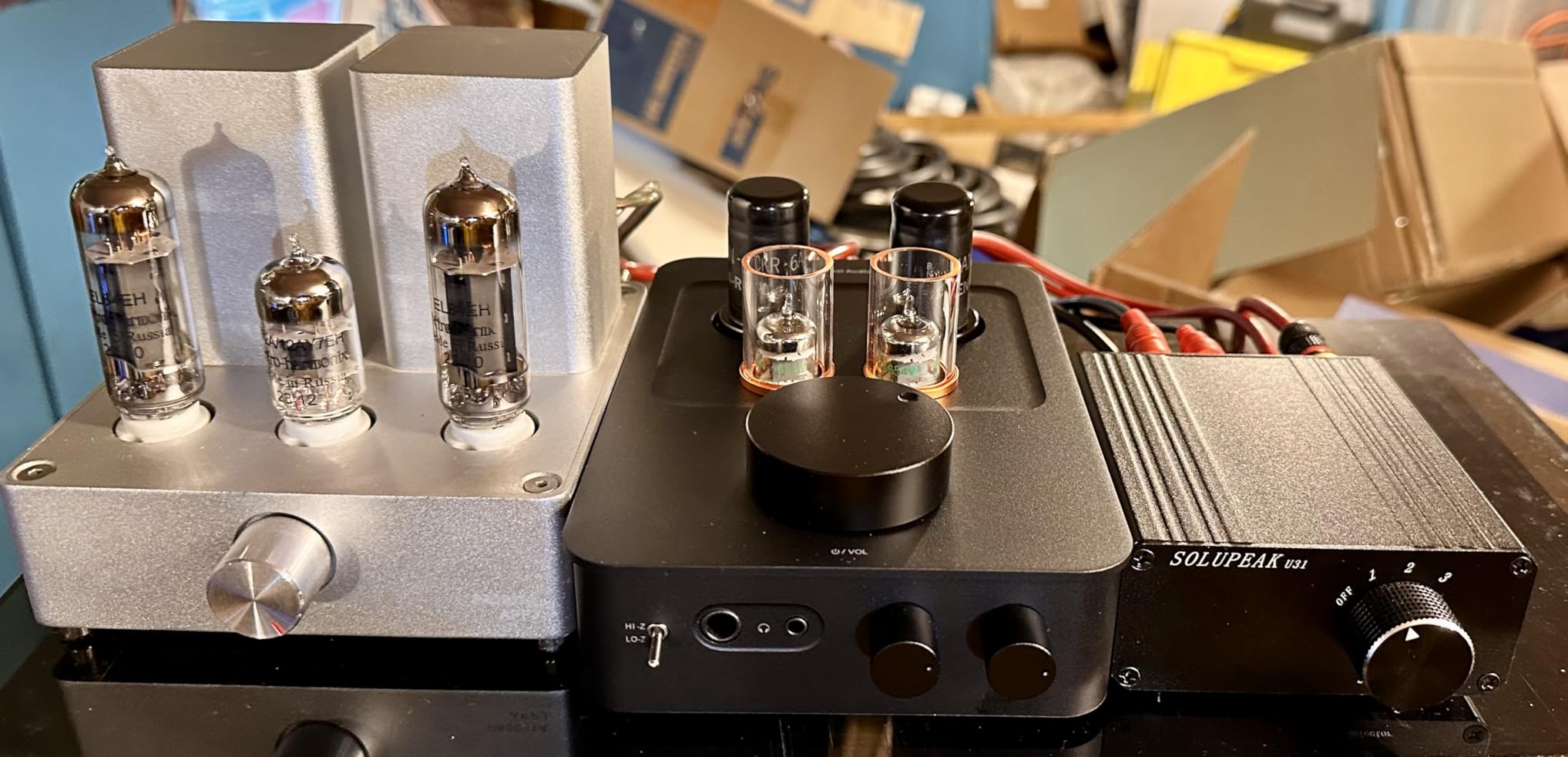 Fosi Audio GR70 Tube Headphone Amp Preamp, Authentic Tube-Amplification with Vacuum 5654W*2 & 6AC7*2, Mini HiFi Preamplifier for Home Audio, 3.5mm & 6.35mm Jacks Supporting 16-300 ohms Impedance customer photo 2