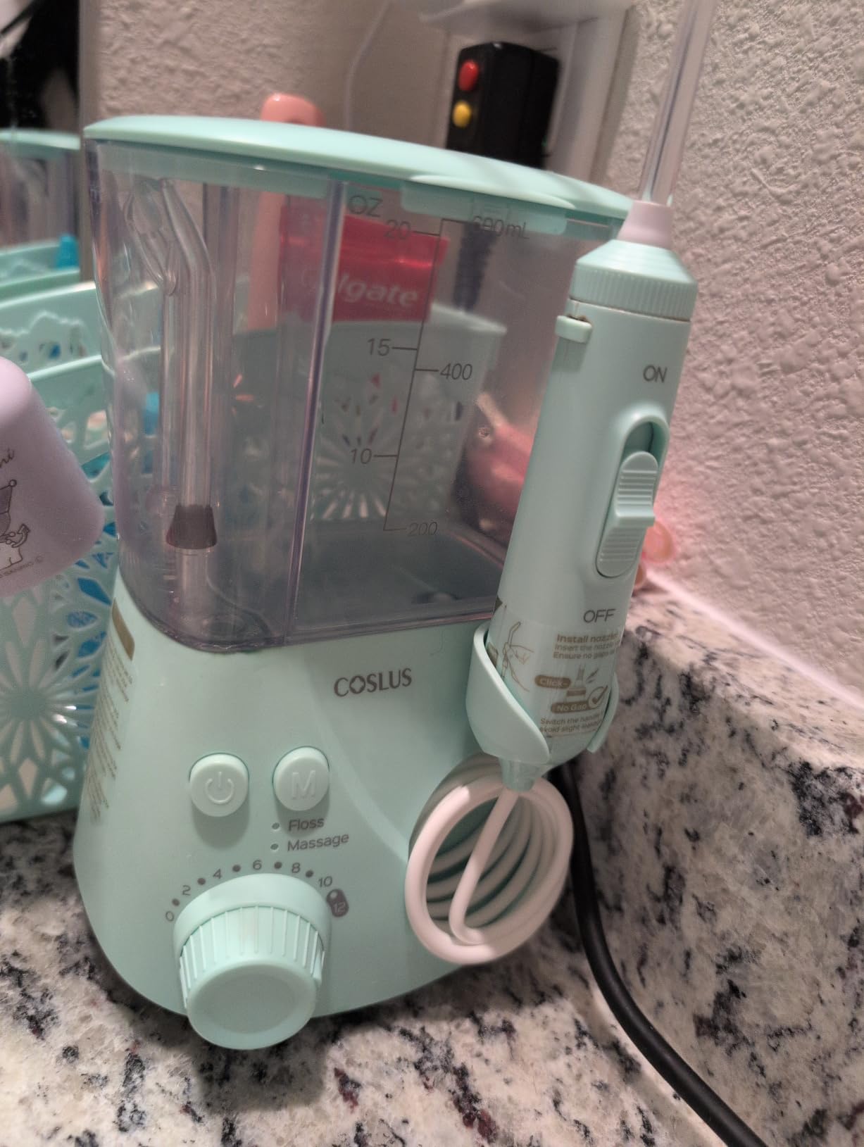 COSLUS E2 Water Dental Flosser for Teeth, Multi-User Family Use, Green customer photo 2