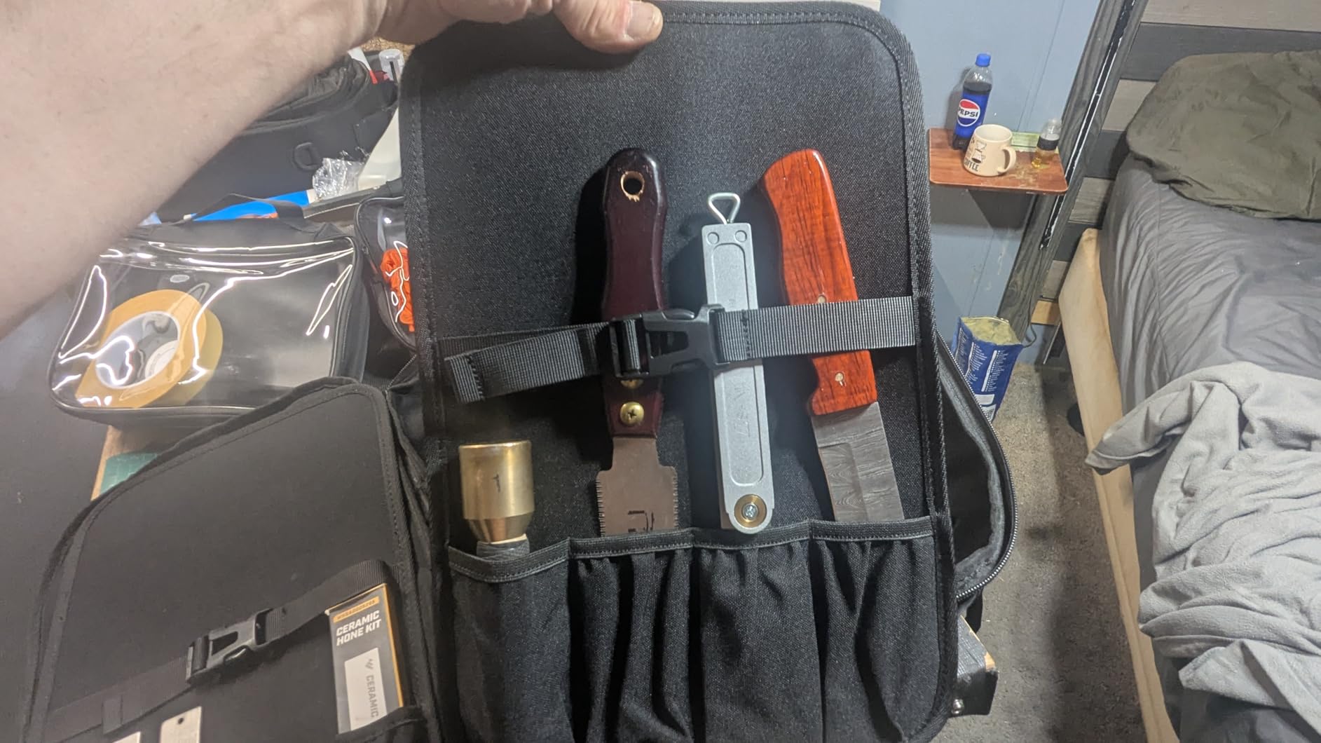 Chef Knife Backpack with Waterproof Pocket, 30+ Pockets for Knives and Tools, Knife Bags for Chefs Professional Culinary Apprentice Private Chefs, Pocket for Tablet Laptop (Knife Not Included) customer photo 2