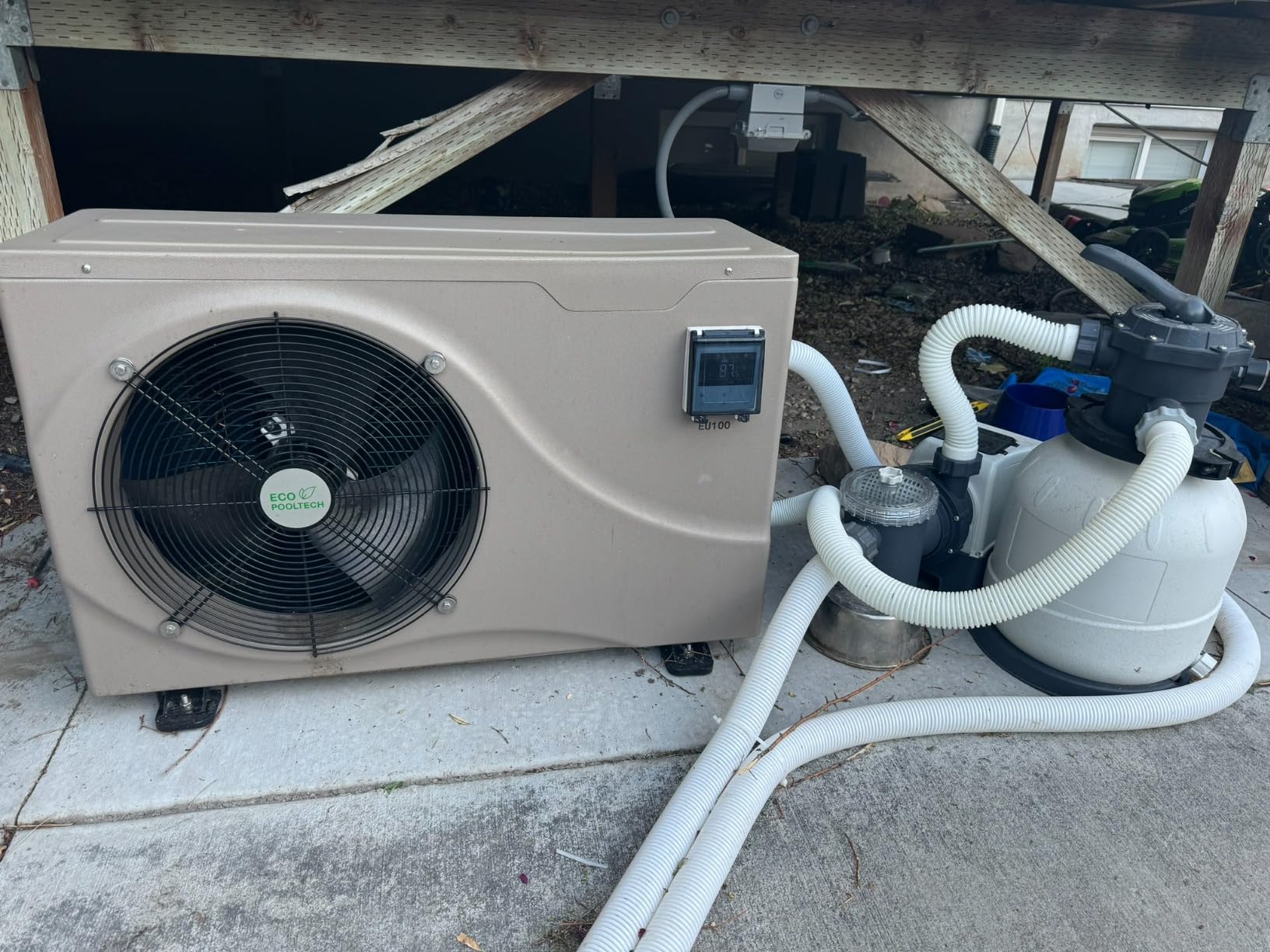 ECOPOOLTECH Swimming Pool Heater, Pool Heat Pump, Smart WiFi Control, Fits 8/11/15 Foot Pools, Electric Heat Pump Pool Heaters, Pool Warmer for Above groung and inground Pools (7000 Gallons) customer photo 2