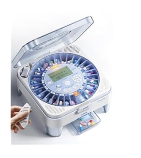 28-Day (1X) Automatic Pill Dispenser, No APP with Alarm & Desiccant | Sound & Light Alerts, One-Press Dispensing, Large Compartments for Pills, Tablets & Capsules customer photo 1