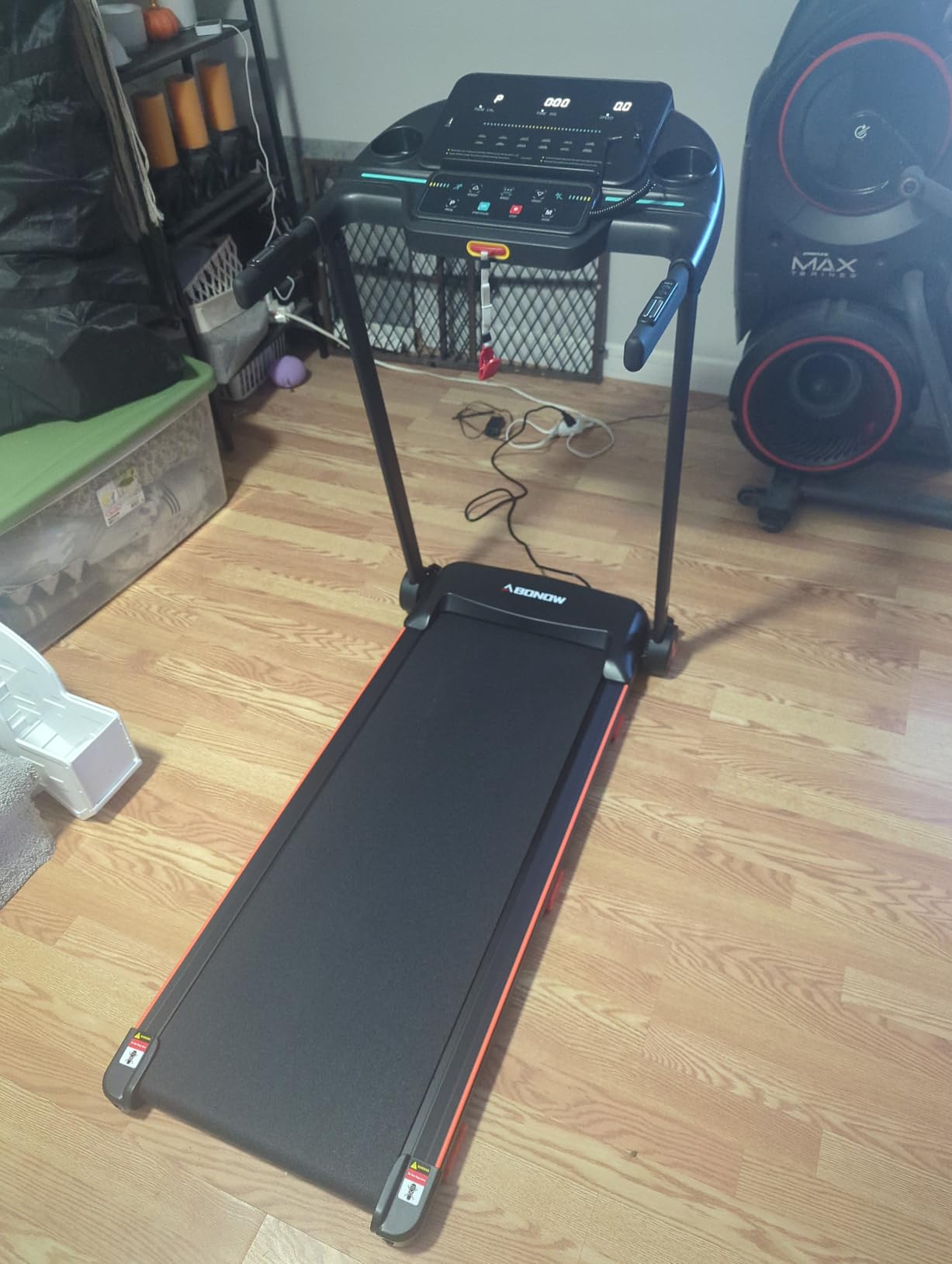 Abonow Foldable Treadmill for Home with Incline - 8.5MPH Max Speed | 280LBS Capacity, 3.0HP Home Office Treadmills for Running Jogging Walking customer photo 1