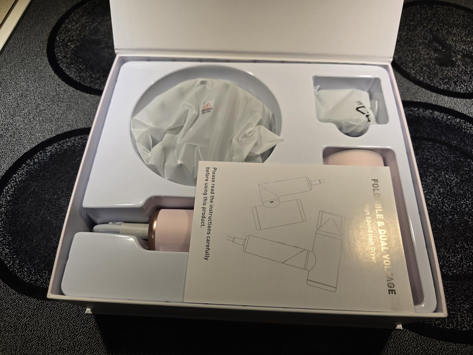 Mini Travel Hair Dryer Dual Voltage Europe, High-Speed Foldable customer photo 1