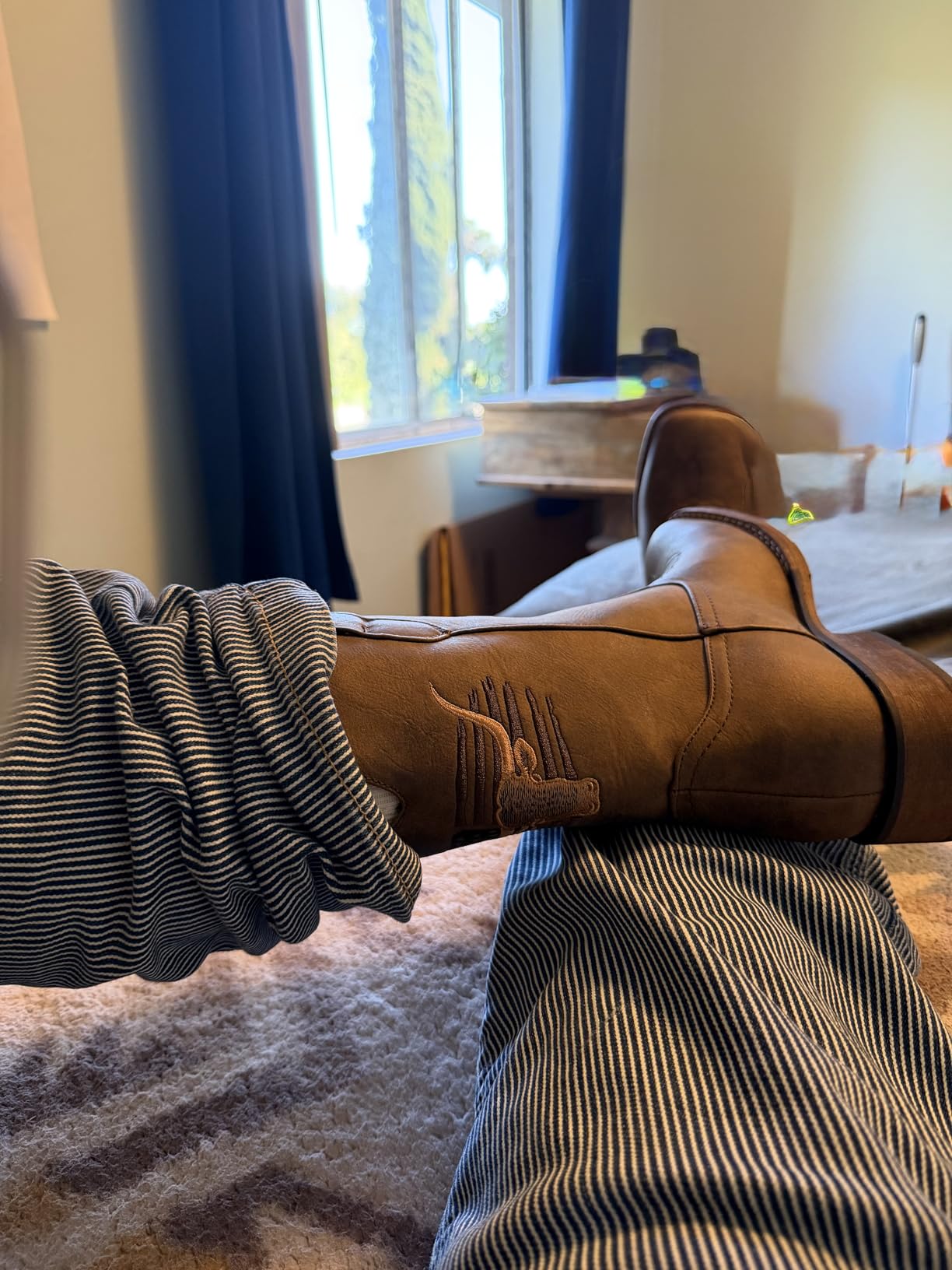 Winbird Cowboy Boots For Men Wide Square Toe Western Slip Resist Mens Boots customer photo 2