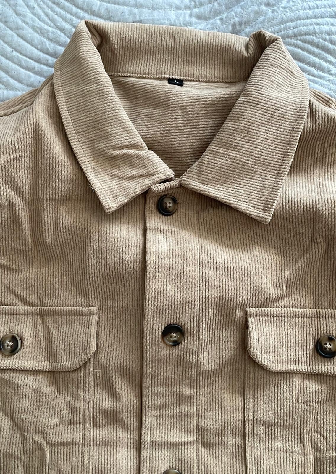 PLEPAN Men's Corduroy Shacket with 4 Pockets customer photo 2