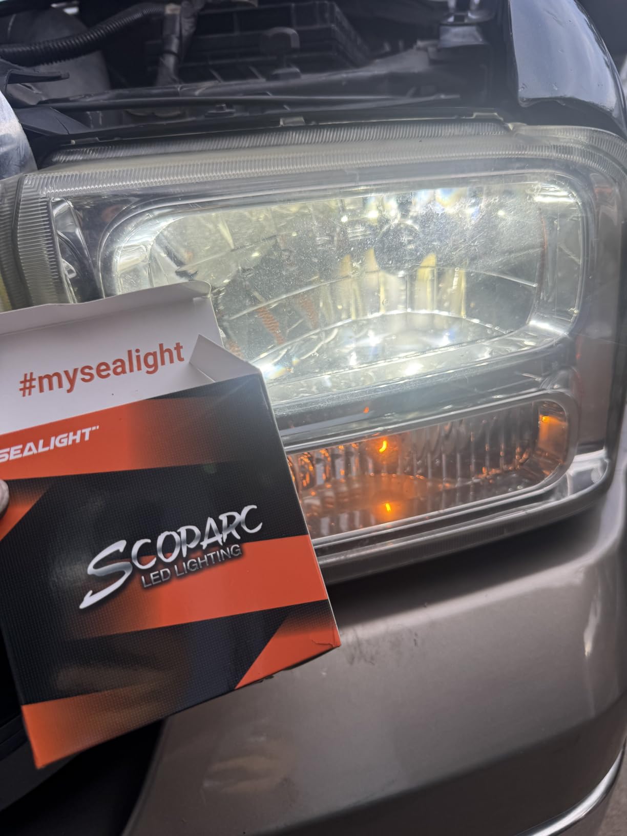 SEALIGHT Latest 9007 HB5 LED Bulb high/low beam, 50000LM Super Bright, 60000+ Hours Service Life, 6500K Cool White, 1:1 Halogen Size Replacement Exterior Light Bulbs, Plug N Play, Pack of 2 customer photo 2