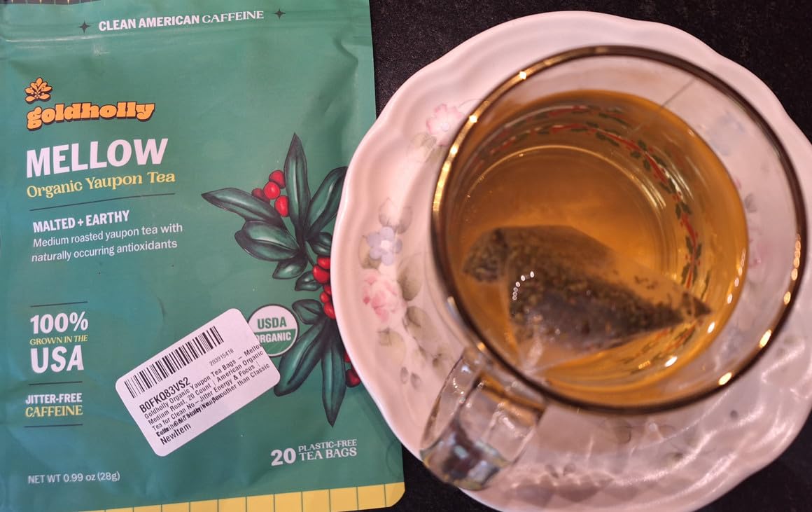 Goldholly Organic Yaupon Tea Bags, Mellow Medium Roast, 20 Count customer photo 1