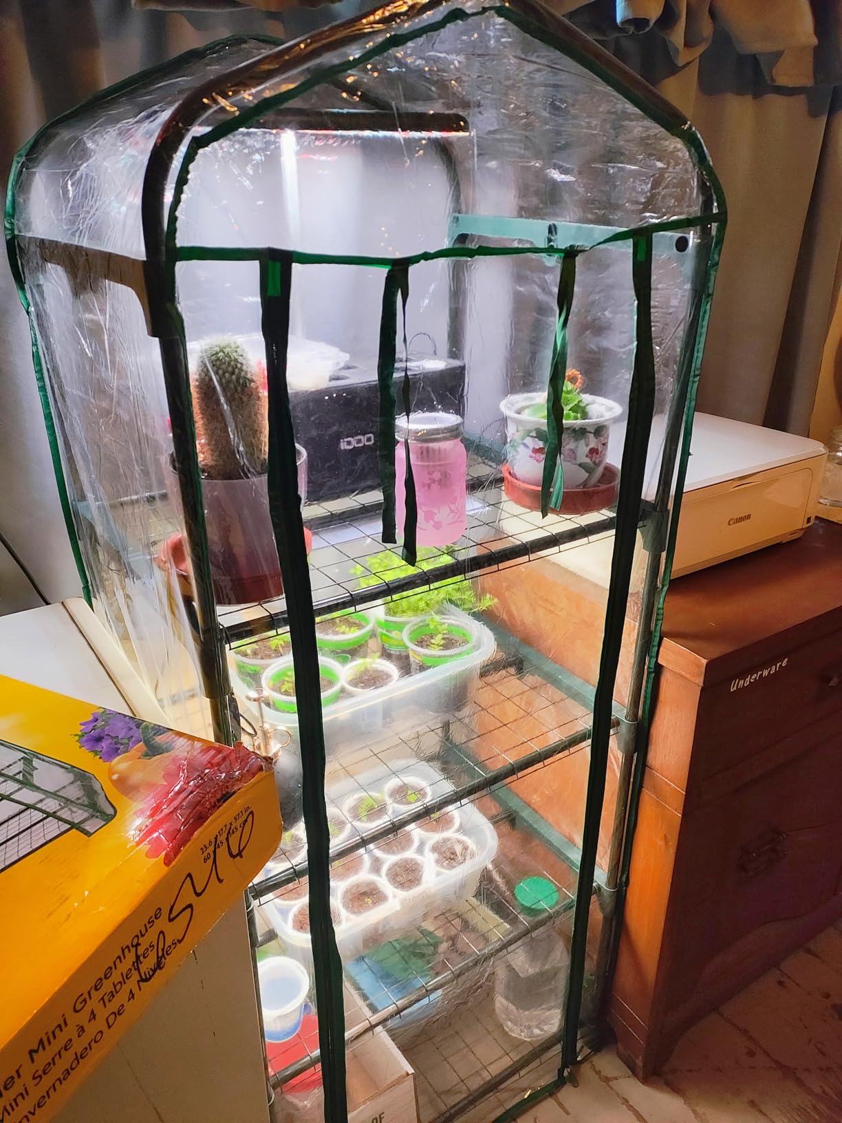 Miracle-Gro 4-Tier Greenhouse, Removable Shelves, Clear, 23