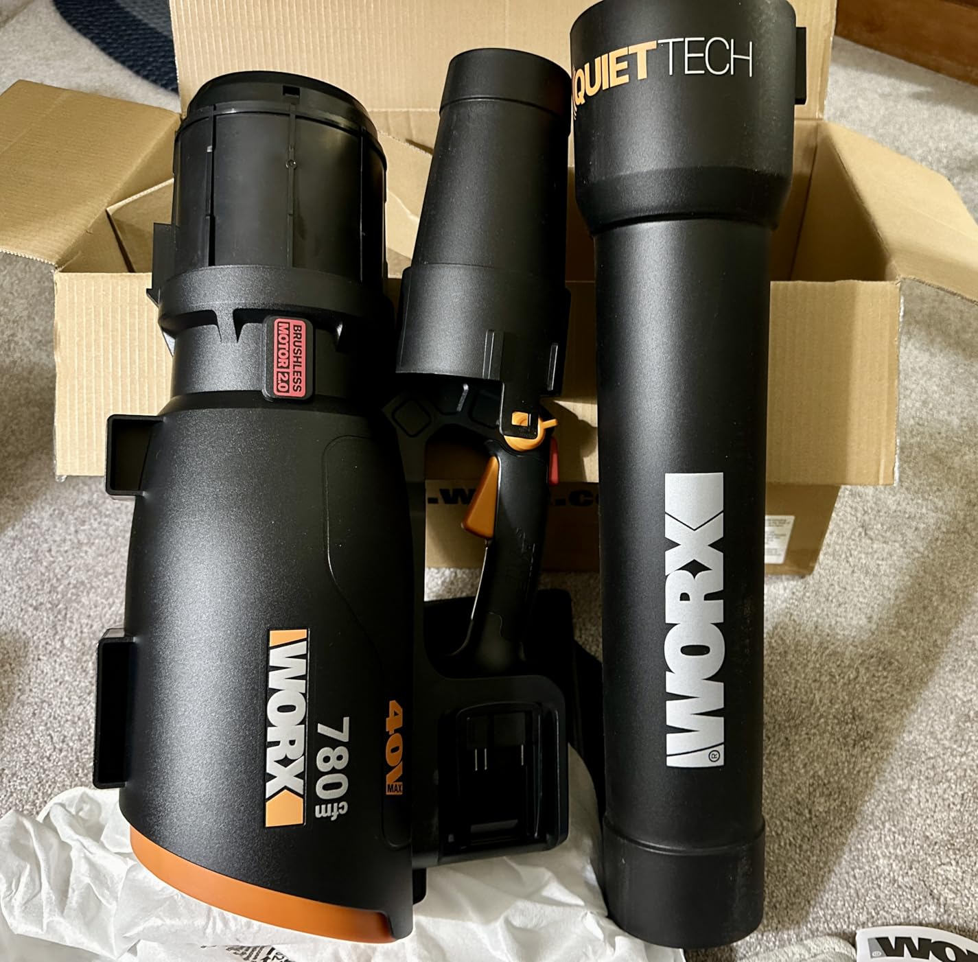WORX Cordless Leaf Blower, 40V Quiet Blower for Heavy Leaf Removal, WG582 customer photo 2