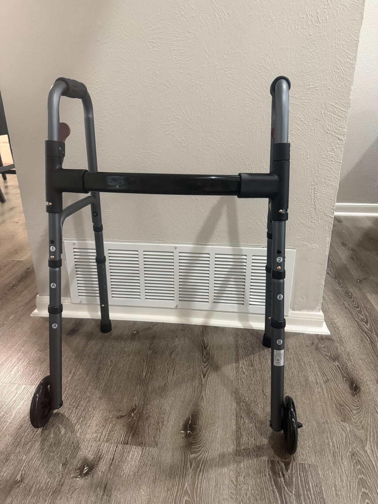 Folding Walker for Seniors, Rolling Walker with 8 Height Adjustments, One-Hand Folding, 300lbs Capacity, Lightweight Aluminum Front Wheel Walker for Elderly Adults and Handicap customer photo 1