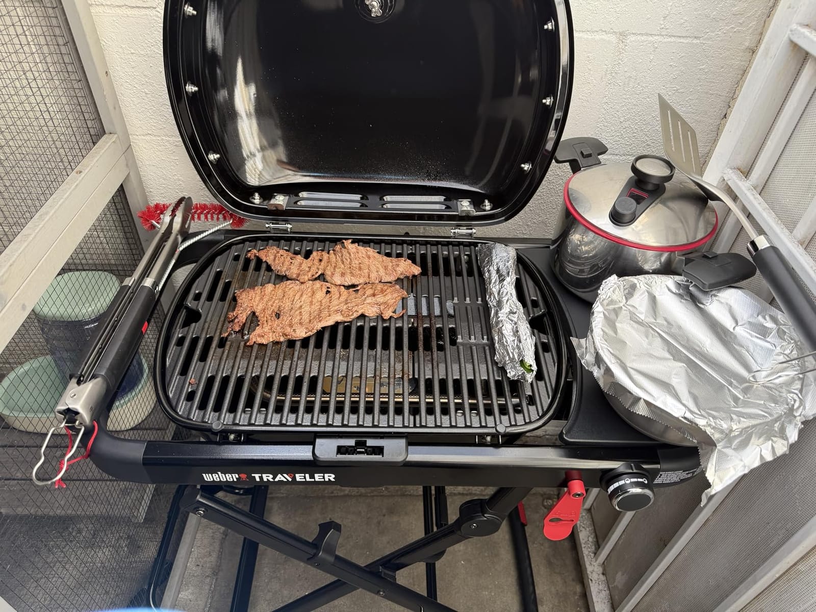 Weber Traveler Compact Portable Gas Grill, Propane, Folding customer photo 2